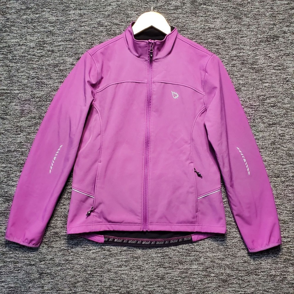 Baleaf Cycling Jacket Women M Purple Softshell Fleece Lined Reflective Outdoors